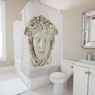Iconisch Medusa-douchegordijn in neutraal beige Douchegordijn