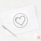 Iconisch Minimaal Hart Vierkante Sticker (Envelop)