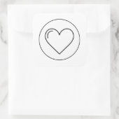 Iconisch Minimaal Hart Vierkante Sticker (Tas)