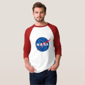 Iconisch NASA Baseball T-shirt (Mars Red Trim) (Voorkant volledig)