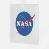 Iconisch NASA Glass Holiday Ornament (Square) (Voorkant links)