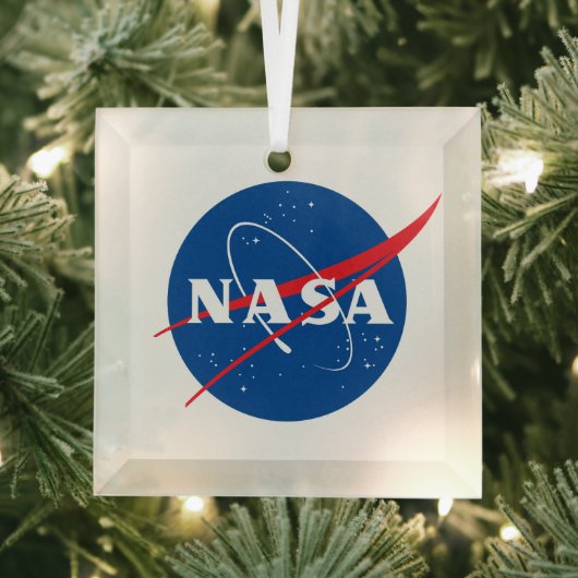 Iconisch NASA Glass Holiday Ornament (Square) (Insitu)