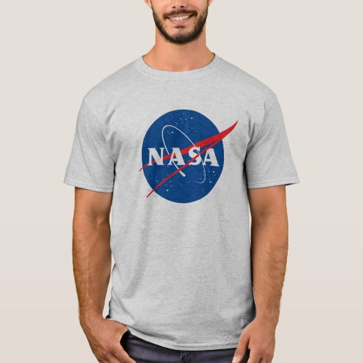 Iconisch NASA Heavy Cotton T-shirt (Moon Grey) (Voorkant)