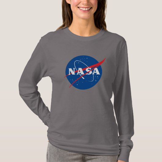 Iconisch NASA T-shirt voor dames (donker zijgrijs) (Voorkant)