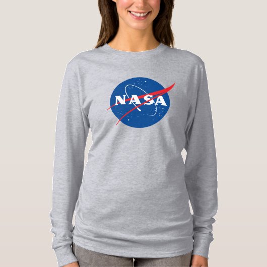 Iconisch NASA T-shirt voor dames (Moon Grey) (Voorkant)