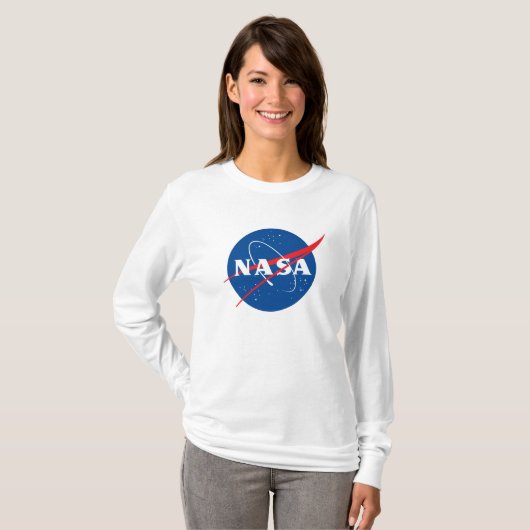 Iconisch NASA T-shirt voor dames (Rocket White) (Voorkant volledig)