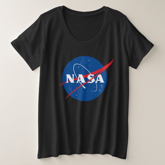 Iconisch NASA Vrouwen Plus T-shirt (Eclipse Black) (Design voorkant)