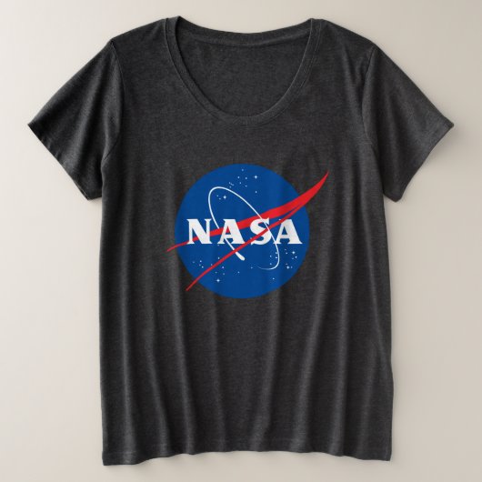 Iconisch NASA Vrouwen Plus T-shirt (Meteoriet Grij (Design voorkant)