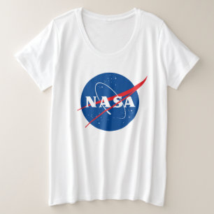 Iconisch NASA Vrouwen Plus T-shirt (Rocket White)