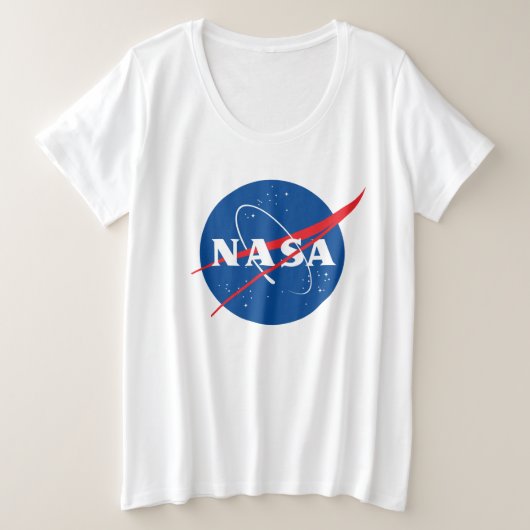 Iconisch NASA Vrouwen Plus T-shirt (Rocket White) (Design voorkant)