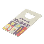 Iconisch ontwerp van professionele accountant creditkaart flessenopener (Voorkant Gekanteld)