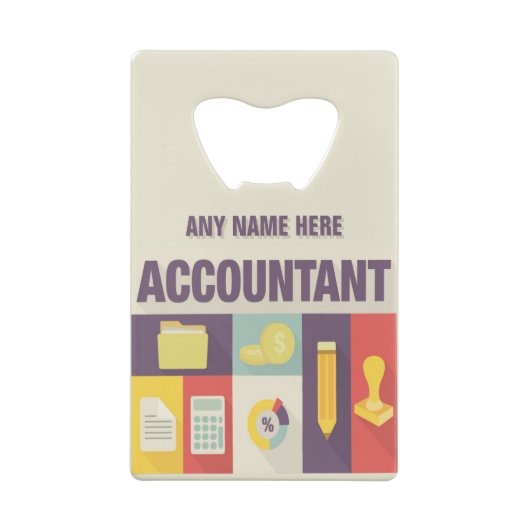 Iconisch ontwerp van professionele accountant creditkaart flessenopener (Achterkant)