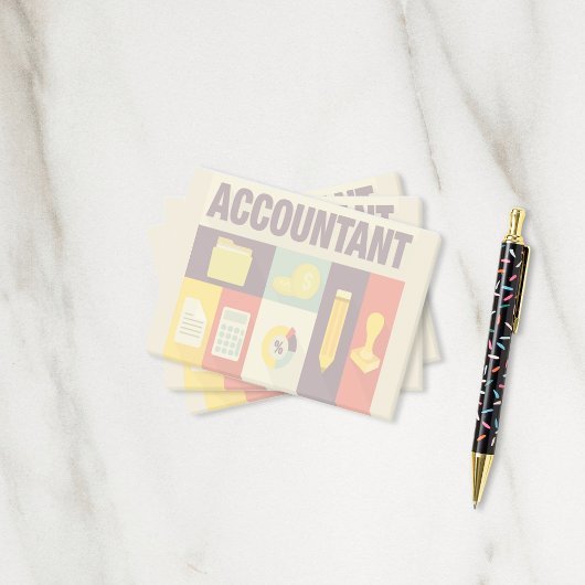 Iconisch ontwerp van professionele accountant post-it® notes