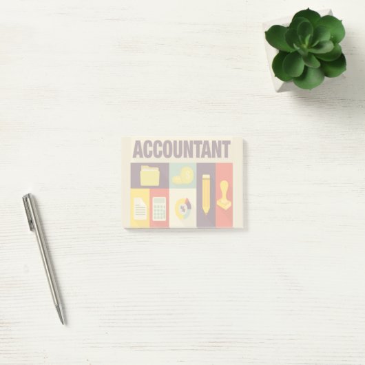 Iconisch ontwerp van professionele accountant post-it® notes (Kantoor)