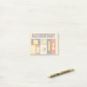 Iconisch ontwerp van professionele accountant post-it® notes (Op bureau)