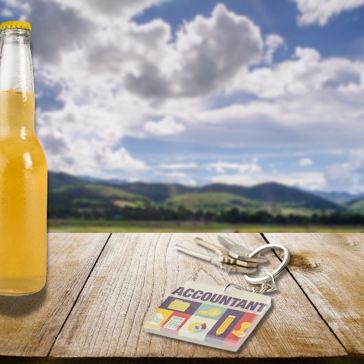 Iconisch ontwerp van professionele accountant sleutelhanger