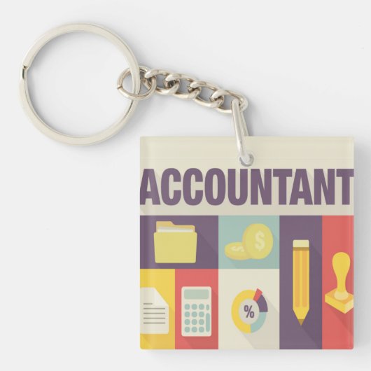 Iconisch ontwerp van professionele accountant sleutelhanger (Voorkant)