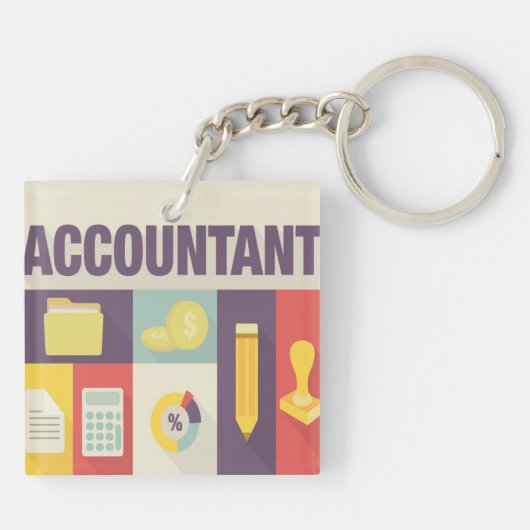 Iconisch ontwerp van professionele accountant sleutelhanger (Achterkant)