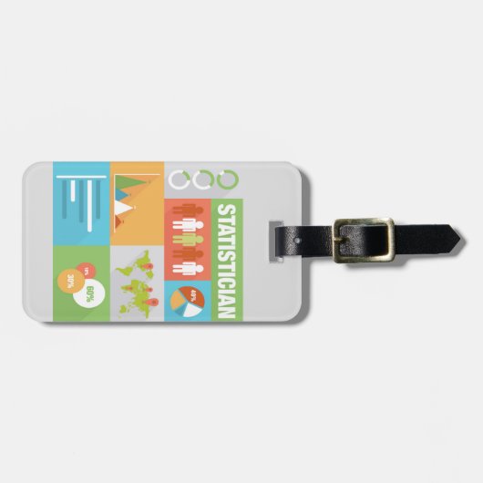 Iconisch ontwerp voor professionele statisticus bagagelabel (Voorkant horizontaal)