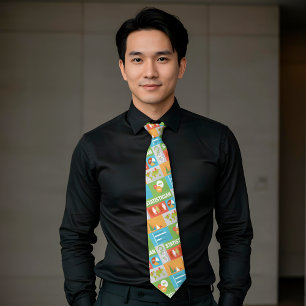 Iconisch ontwerp voor professionele statisticus stropdas