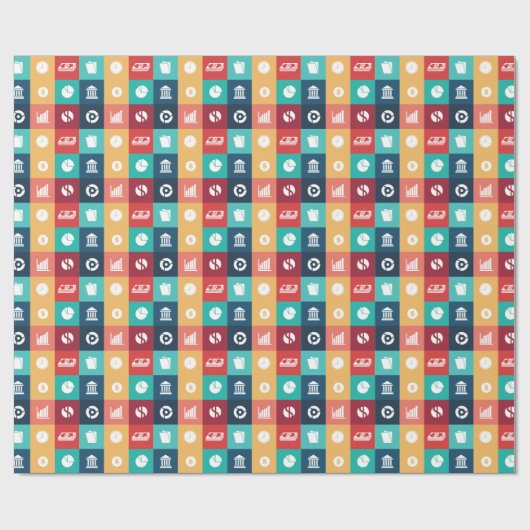 Iconisch oogmerk voor professionele bankiers cadeaupapier (Vlak)