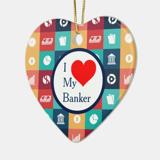 Iconisch oogmerk voor professionele bankiers keramisch ornament (Links)