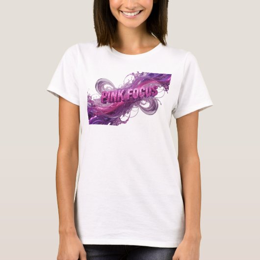Iconisch Paars PINK FOCUS Shirt Ontwerp (Voorkant)