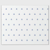 Iconisch patroon met blauwe en witte kerstboom cadeaupapier (Vlak)