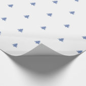 Iconisch patroon met blauwe en witte kerstboom cadeaupapier (Hoek)