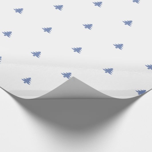 Iconisch patroon met blauwe en witte kerstboom cadeaupapier (Hoek)