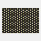 Iconisch patroon met zwarte/goudkerstboom inpakpapier vel (Voorkant 3)