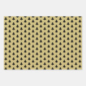 Iconisch patroon met zwarte/goudkerstboom inpakpapier vel (Voorkant)