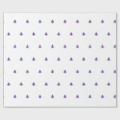 Iconisch patroon Paars/witte kerstboom Cadeaupapier (Vlak)