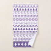 Iconisch patroon voor Paarse en witte rows Bad Handdoek (Handdoek)