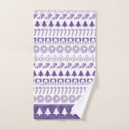 Iconisch patroon voor Paarse en witte rows Bad Handdoek (Handdoek)