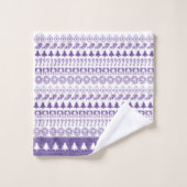 Iconisch patroon voor Paarse en witte rows Bad Handdoek (Wasdoekje)
