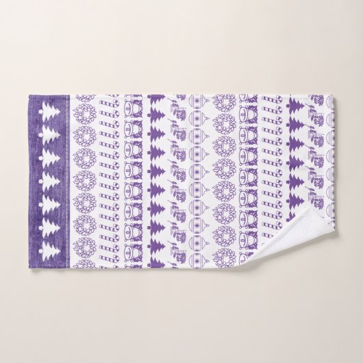 Iconisch patroon voor Paarse en witte rows Bad Handdoek (Handdoek)