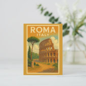 Iconisch Rome: Colosseum Vintage Travel Briefkaart (Staand voorkant)
