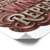 Iconisch Roze COFFIE SAVE THE WORLD WINE REPEAT v2 Poster (Hoek)