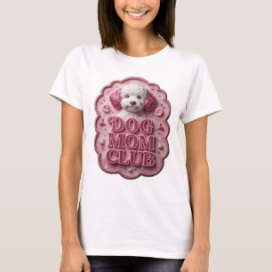 Iconisch roze DOG MOM CLUB Slogan T-shirt