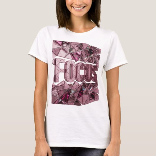 Iconisch roze FOCUS Statement Design T-shirt (Voorkant)