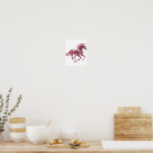 Iconisch Roze ROZE GLAS PAARD Statement Design Poster (Keuken)