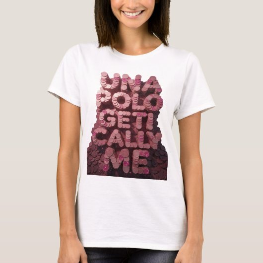 Iconisch roze UNA POLO GET CALL ME Grafisch ontwer (Voorkant)