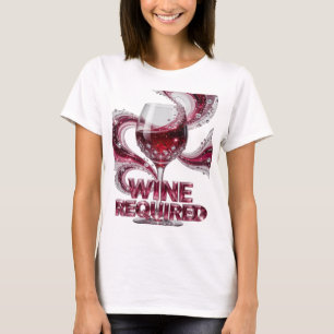 Iconisch roze WIJN VERPLICHT Citaatontwerp T-shirt