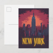 Iconisch stadsbeeld van New York - nachtelijke sky Briefkaart (Voorkant / Achterkant)