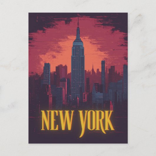 Iconisch stadsbeeld van New York - nachtelijke sky Briefkaart (Voorkant)
