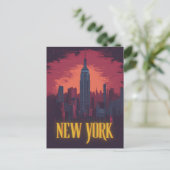 Iconisch stadsbeeld van New York - nachtelijke sky Briefkaart (Staand voorkant)