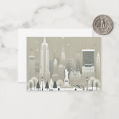 Iconisch standbeeld Liberty & NYC skyline vakantie Notitiekaartje (Voorkant / Achterkant in situ)