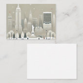 Iconisch standbeeld Liberty & NYC-sylhouette vakan Notitiekaartje (Voorkant / Achterkant)