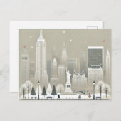 Iconisch standbeeld Liberty & NYC-syluet Vakantie Feestdagenkaart (Voorkant / Achterkant)